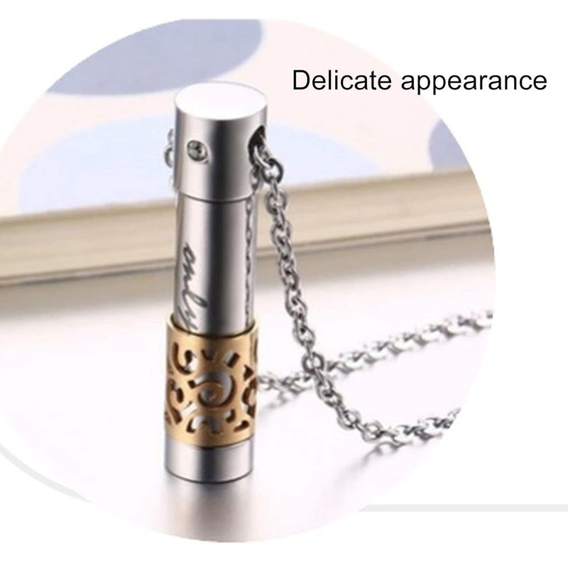 woobles Pendant Necklace, Enhancer Titanium Steel Jewelry Perfume Locket Necklace, Portable Hollow Out Wear Resistant Perfume Pendant for Gift Giving - Image 3